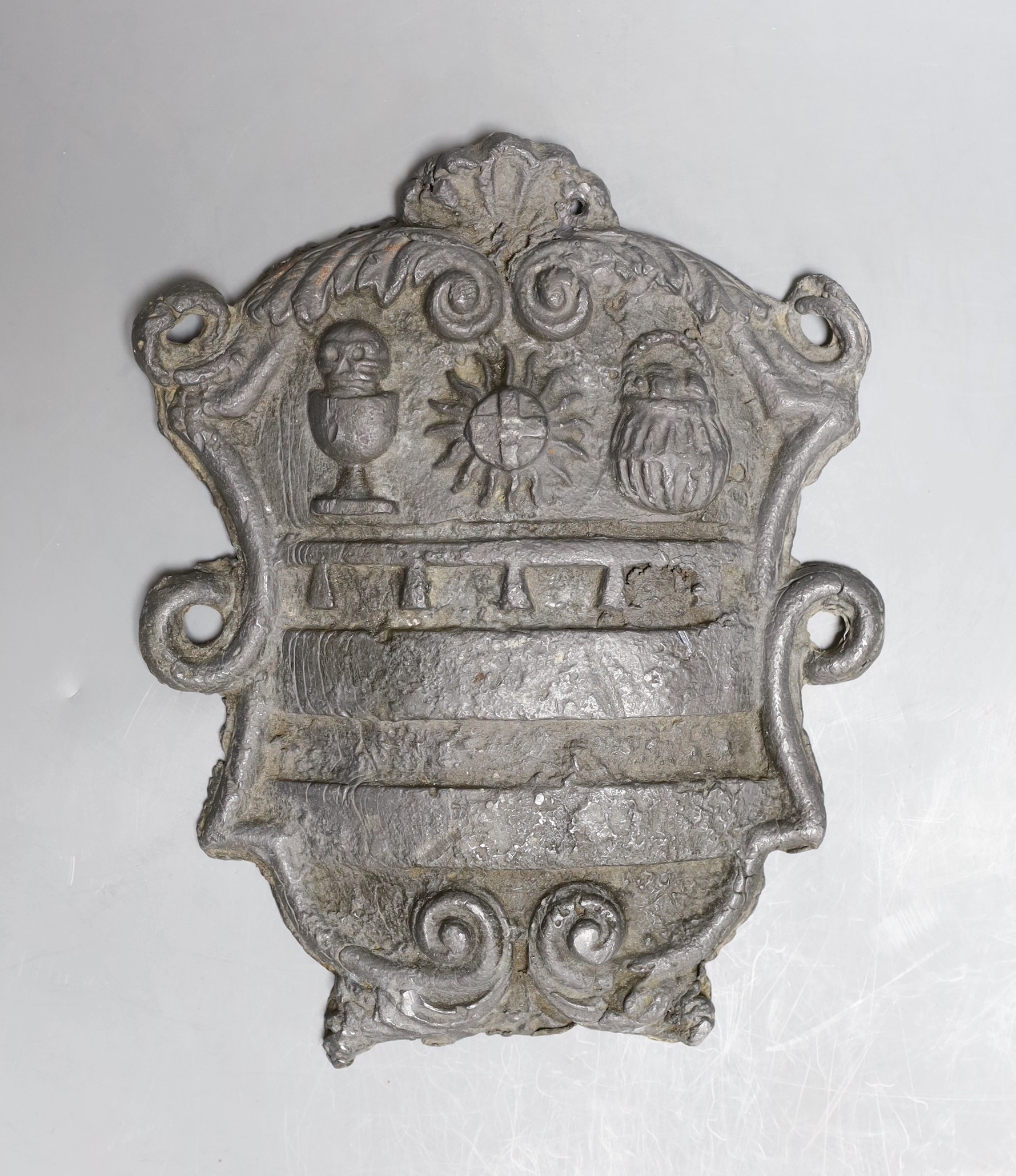 A Victorian lead insurance plaque 25.5cm